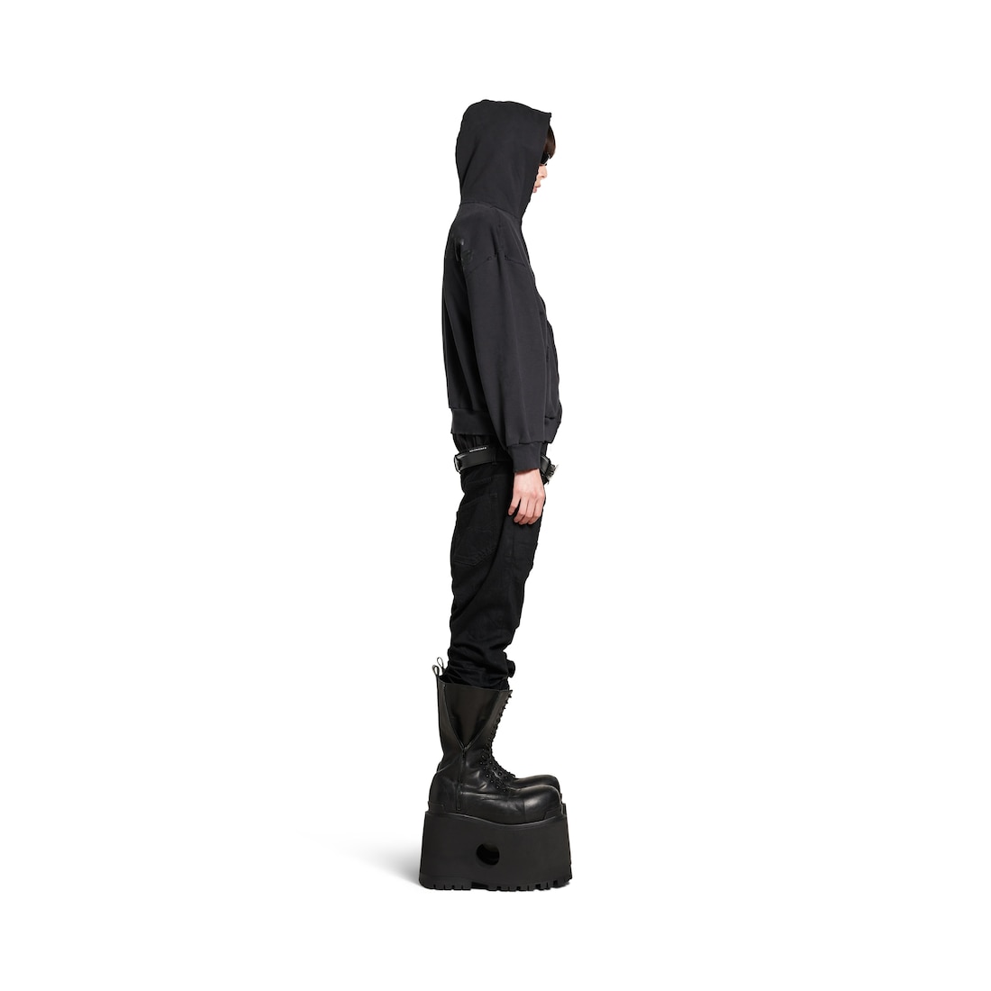 Balenciaga Hoodie Con Cremallera Painted Regular Fit para Mujer en Negro Degradado Liquidación
