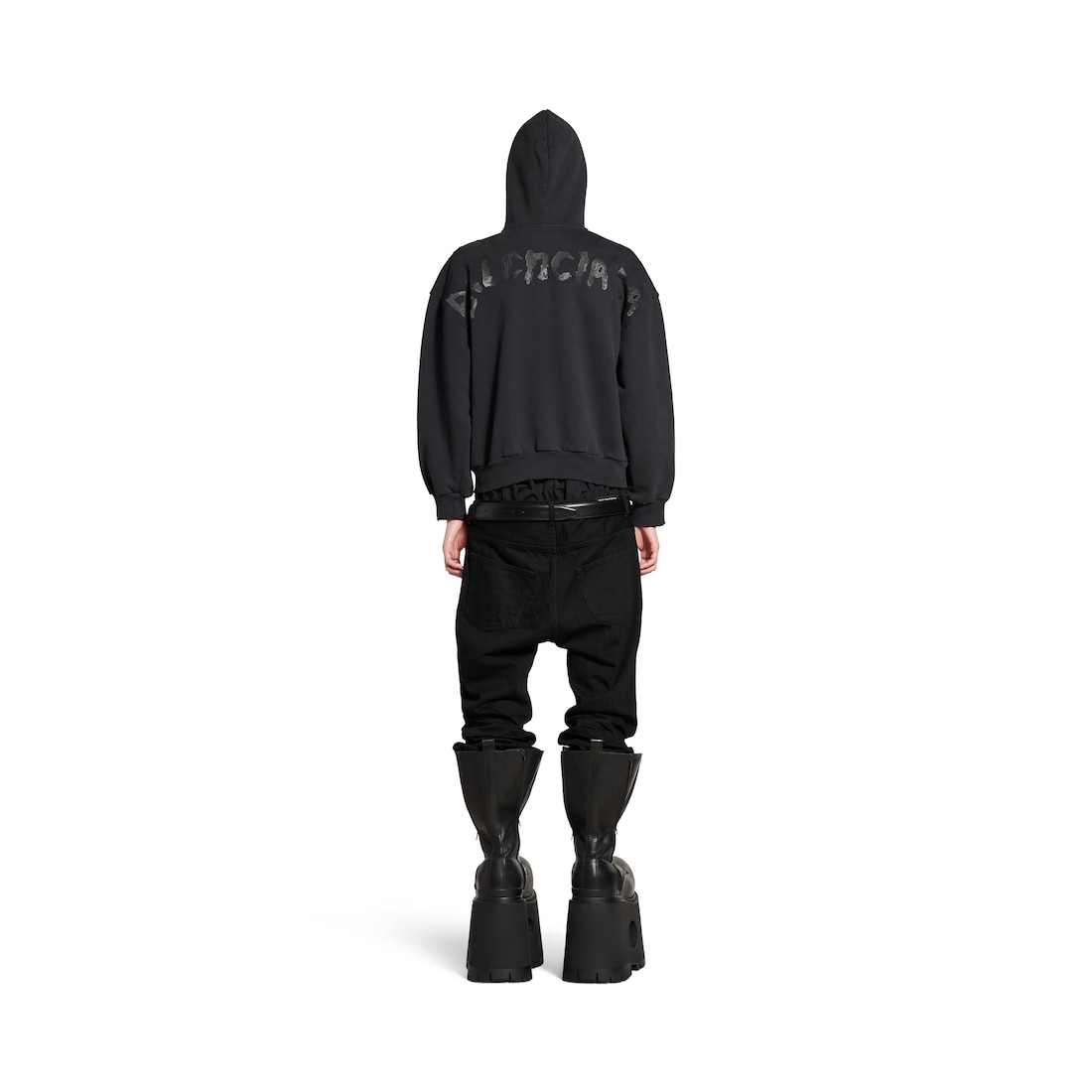 Balenciaga Hoodie Con Cremallera Painted Regular Fit para Mujer en Negro Degradado Liquidación