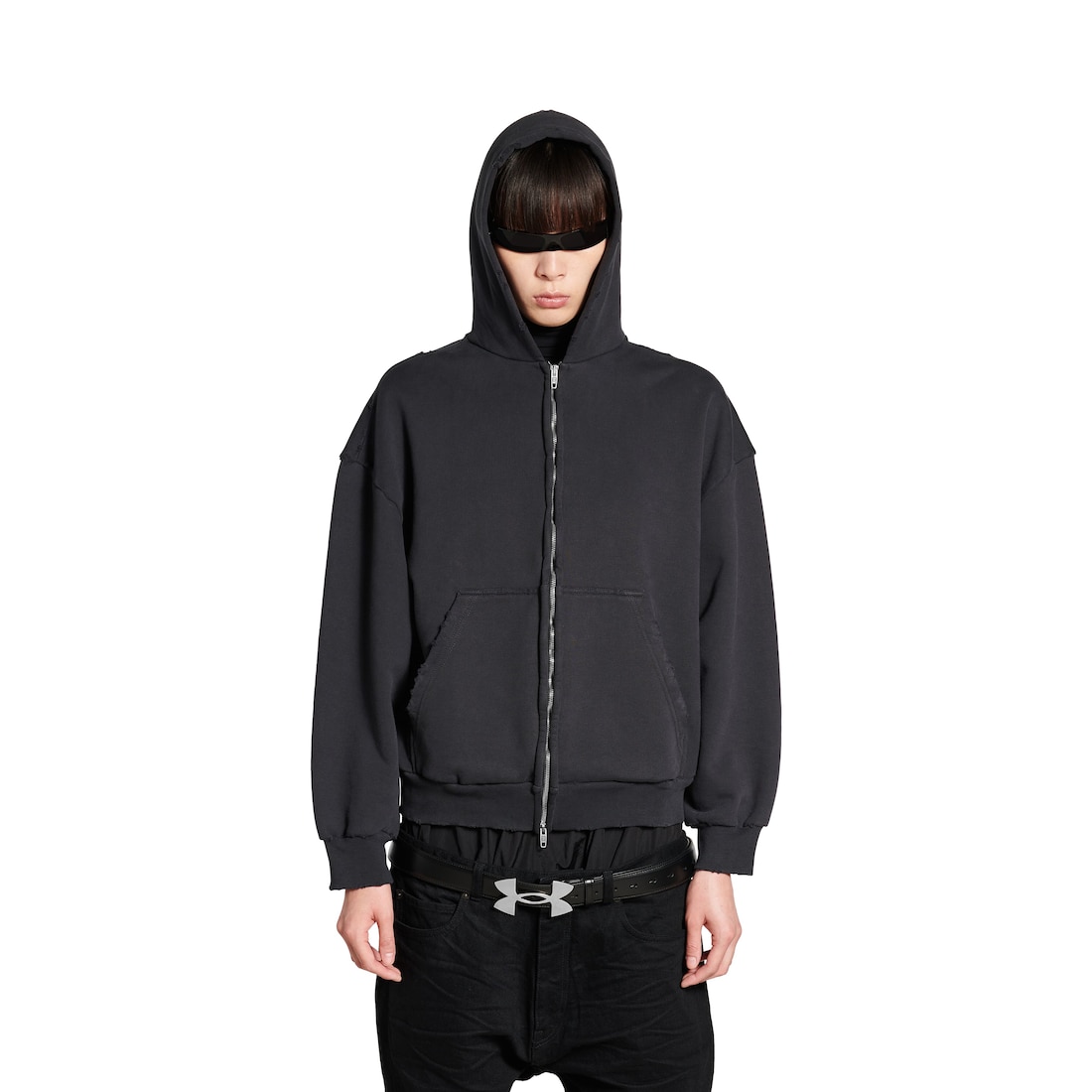 Balenciaga Hoodie Con Cremallera Painted Regular Fit para Mujer en Negro Degradado Liquidación