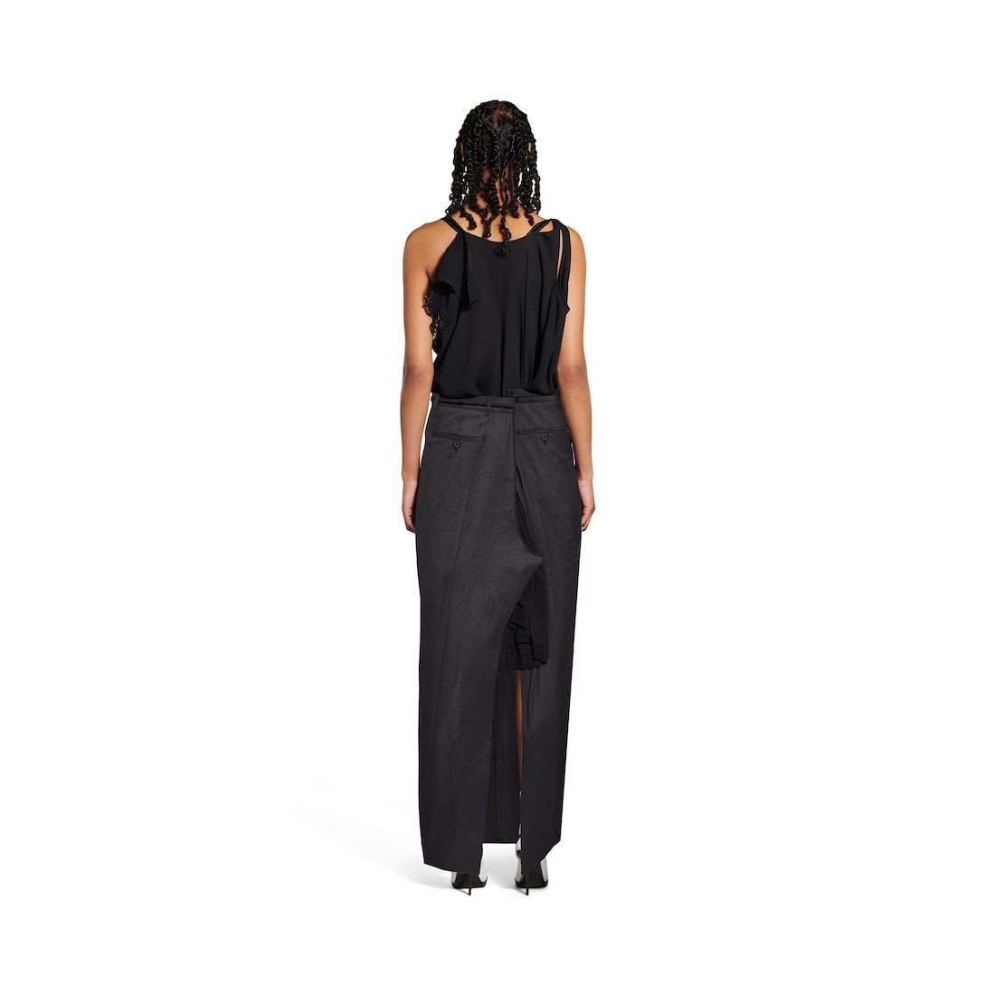 Balenciaga Vestido Patched Slip para Mujer en Negro Precios de Black Friday