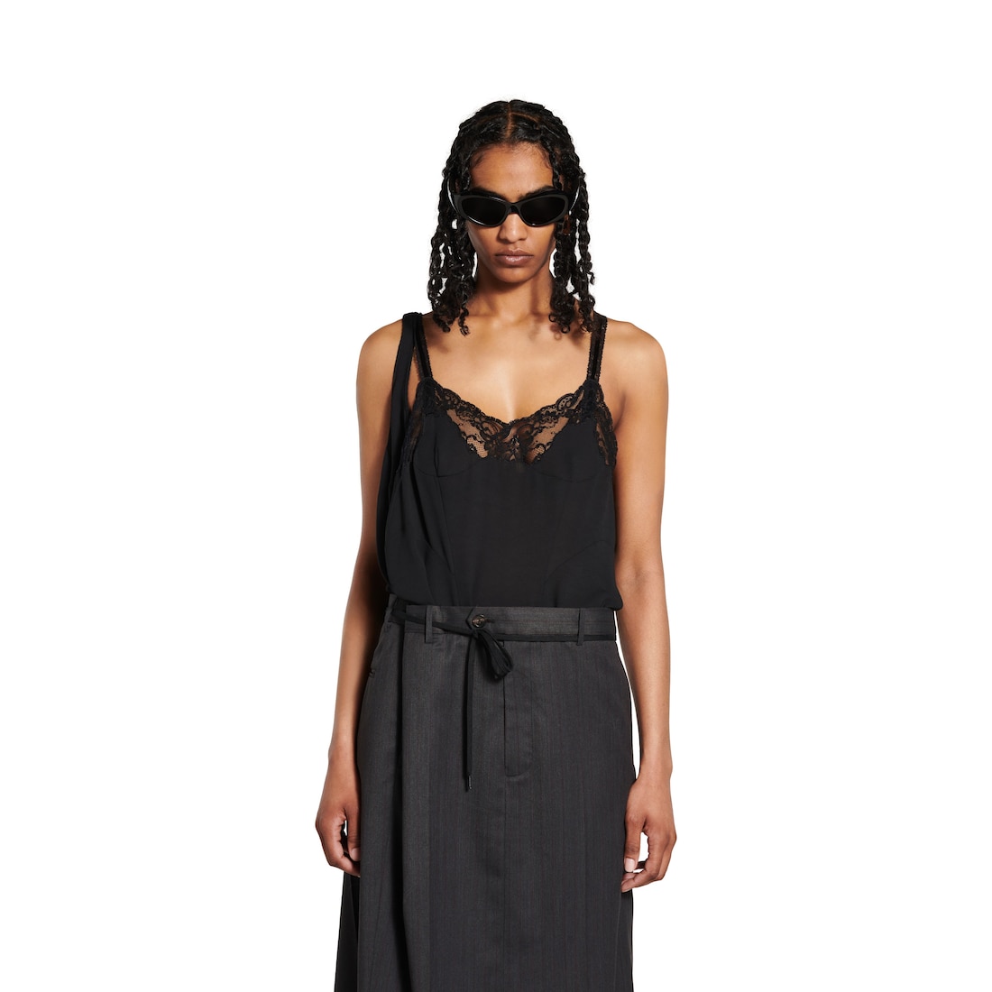 Balenciaga Vestido Patched Slip para Mujer en Negro Precios de Black Friday