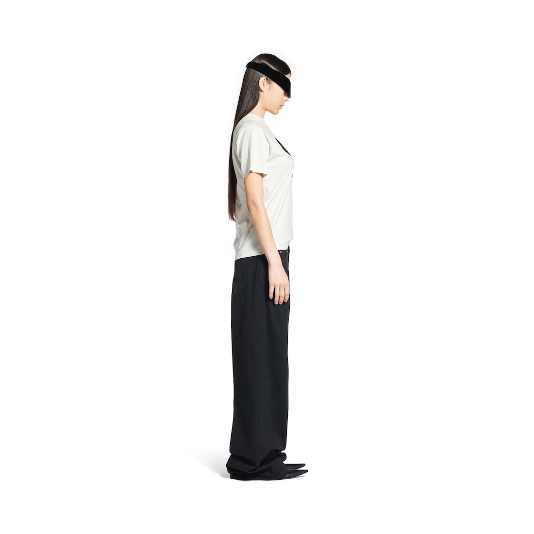 Balenciaga Camiseta Knife Pump Small Fit para Mujer en Blanco Con Efecto Sucio Libre de impuestos