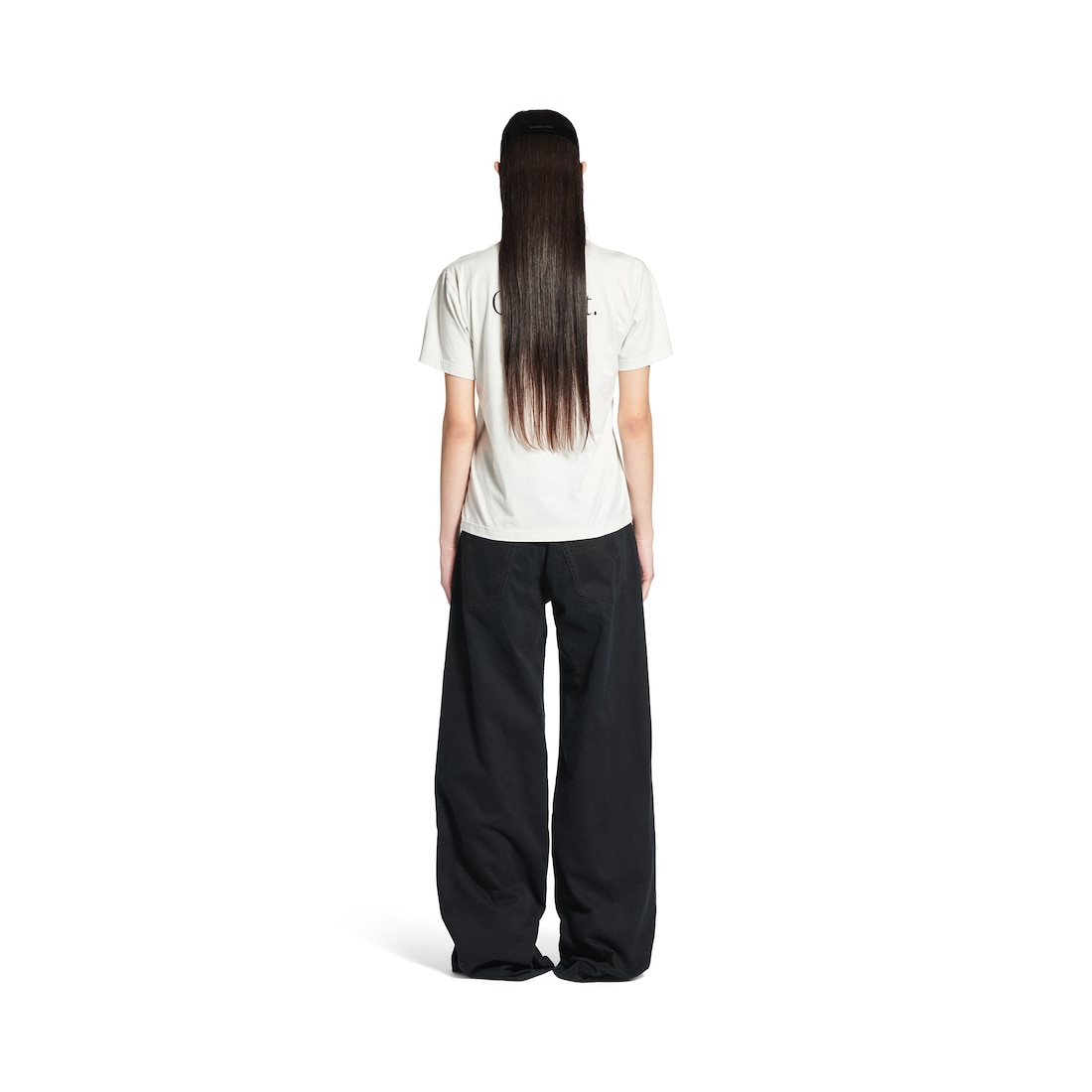 Balenciaga Camiseta Knife Pump Small Fit para Mujer en Blanco Con Efecto Sucio Libre de impuestos