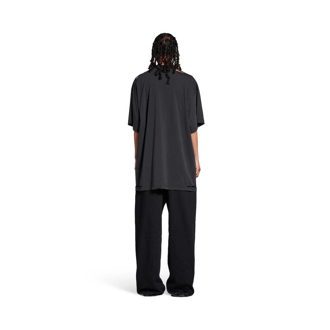 Balenciaga Camiseta Optical Oversized para Mujer en Negro/blanco Descuentos del mes