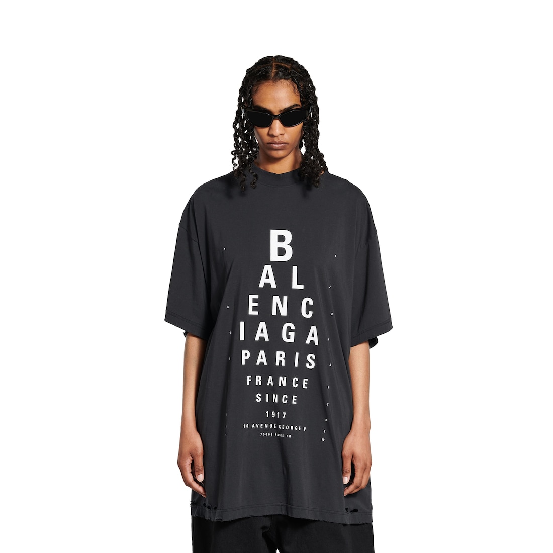 Balenciaga Camiseta Optical Oversized para Mujer en Negro/blanco Descuentos del mes