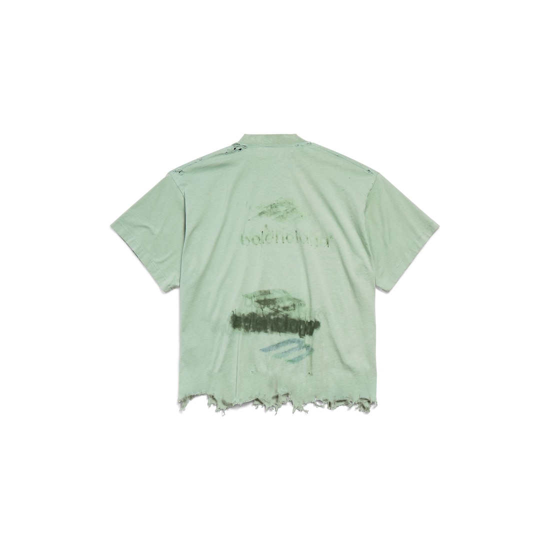 Balenciaga Camiseta Cropped Diy Imprint en Verde Salvia Descuento por venta flash