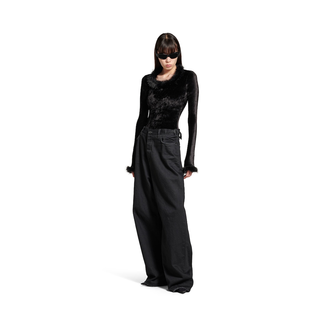 Balenciaga Top Elástico para Mujer en Negro