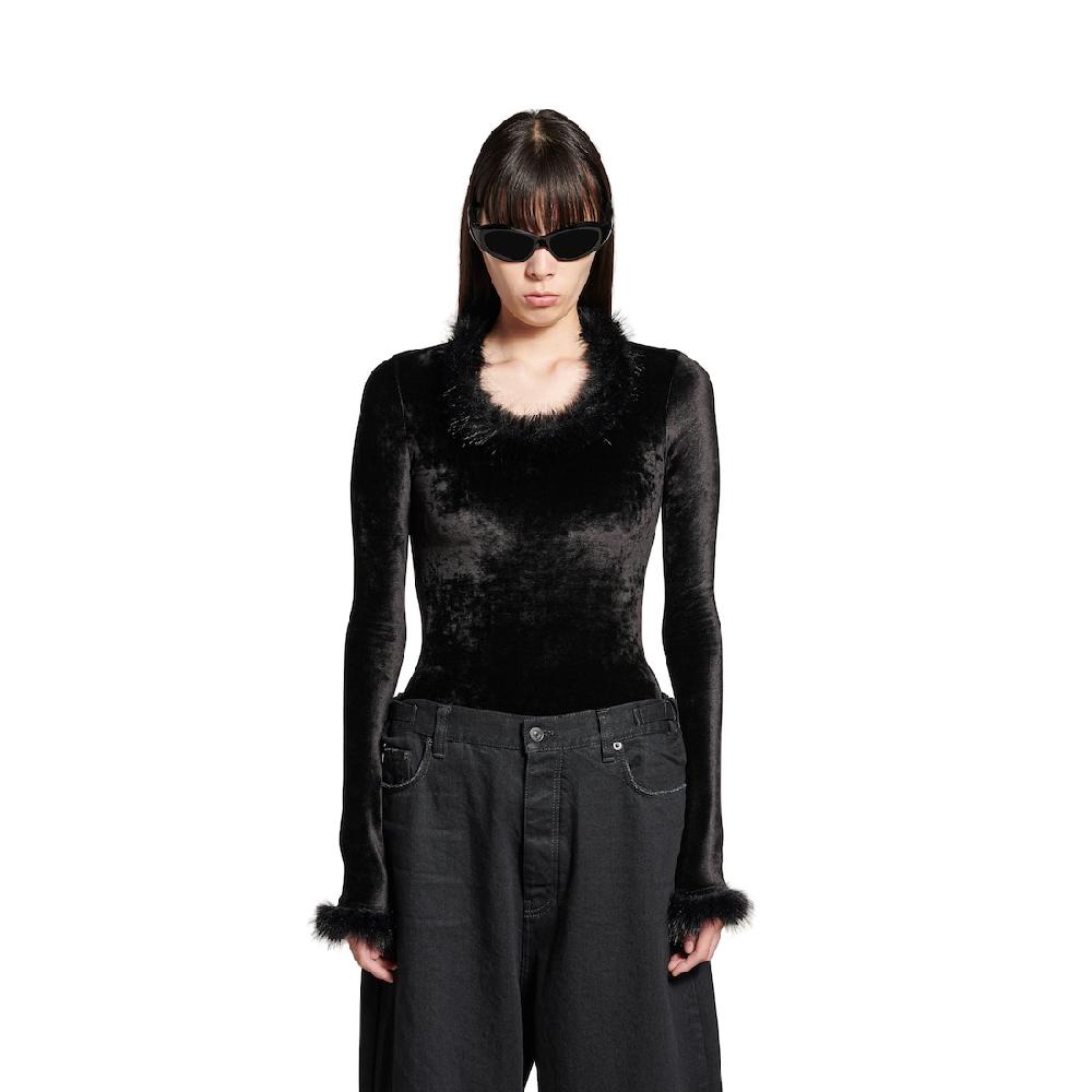 Balenciaga Top Elástico para Mujer en Negro Ofertas de temporada