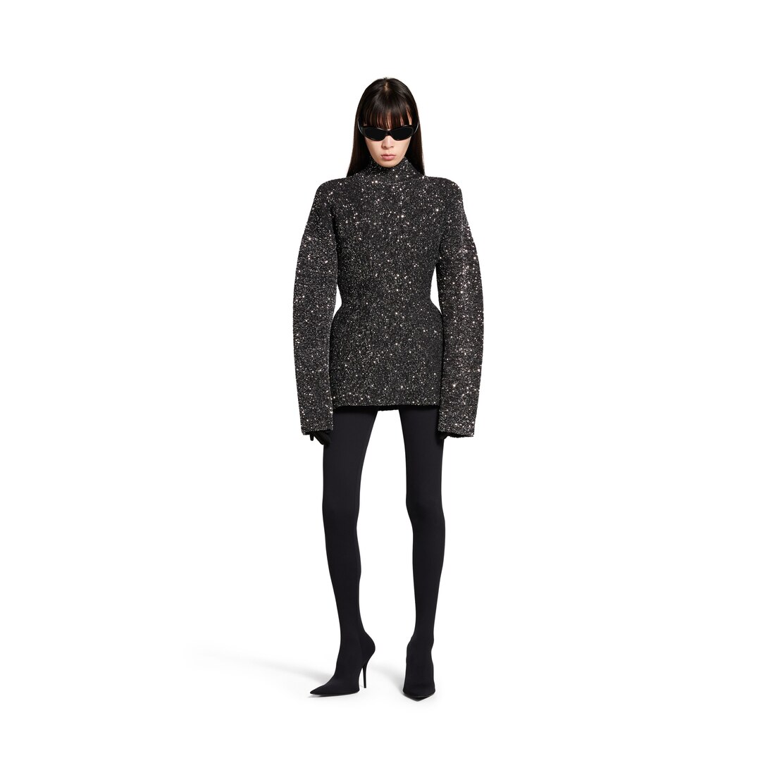 Balenciaga Top Hourglass Diseñado Con Lentejuelas para Mujer en Plateado