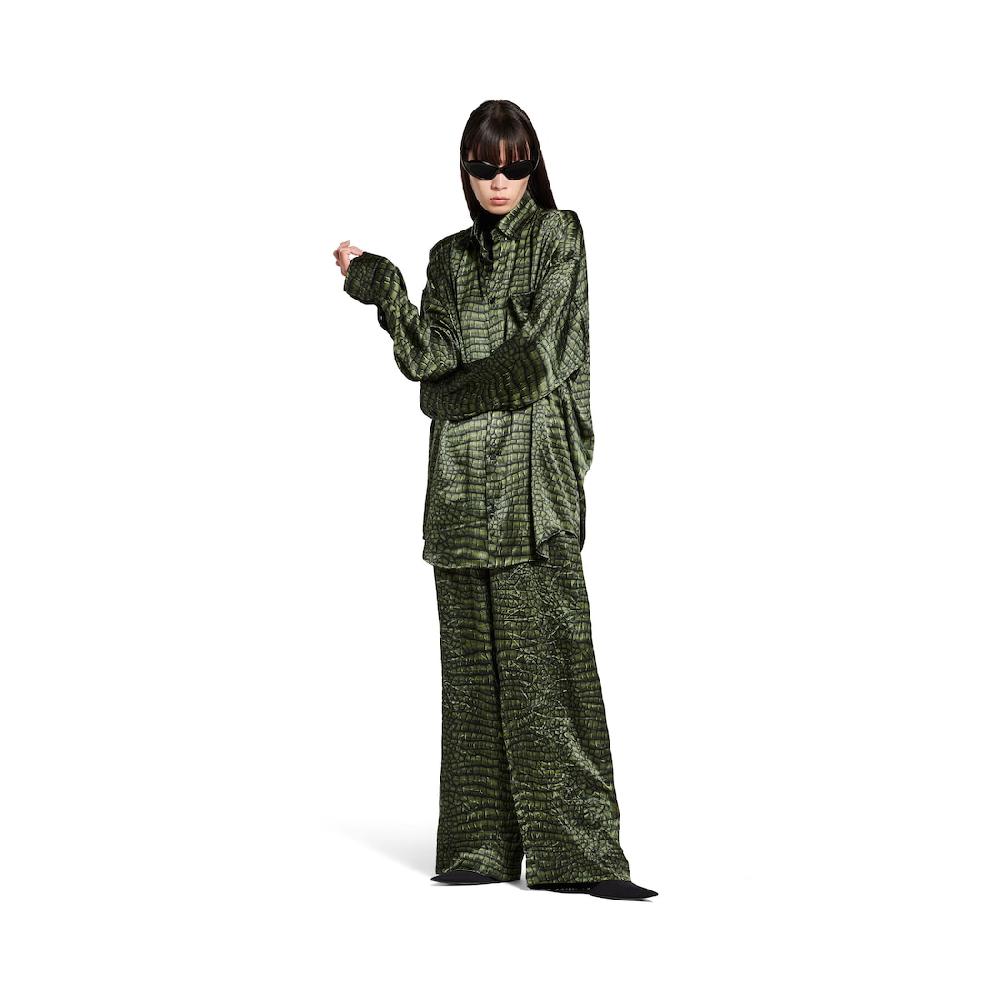 Balenciaga Camisa Cocoon para Mujer en Verde