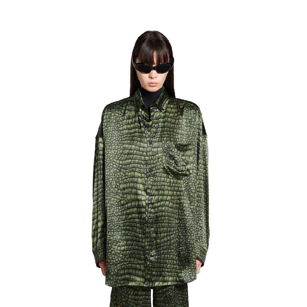 Balenciaga Camisa Cocoon para Mujer en Verde 2025