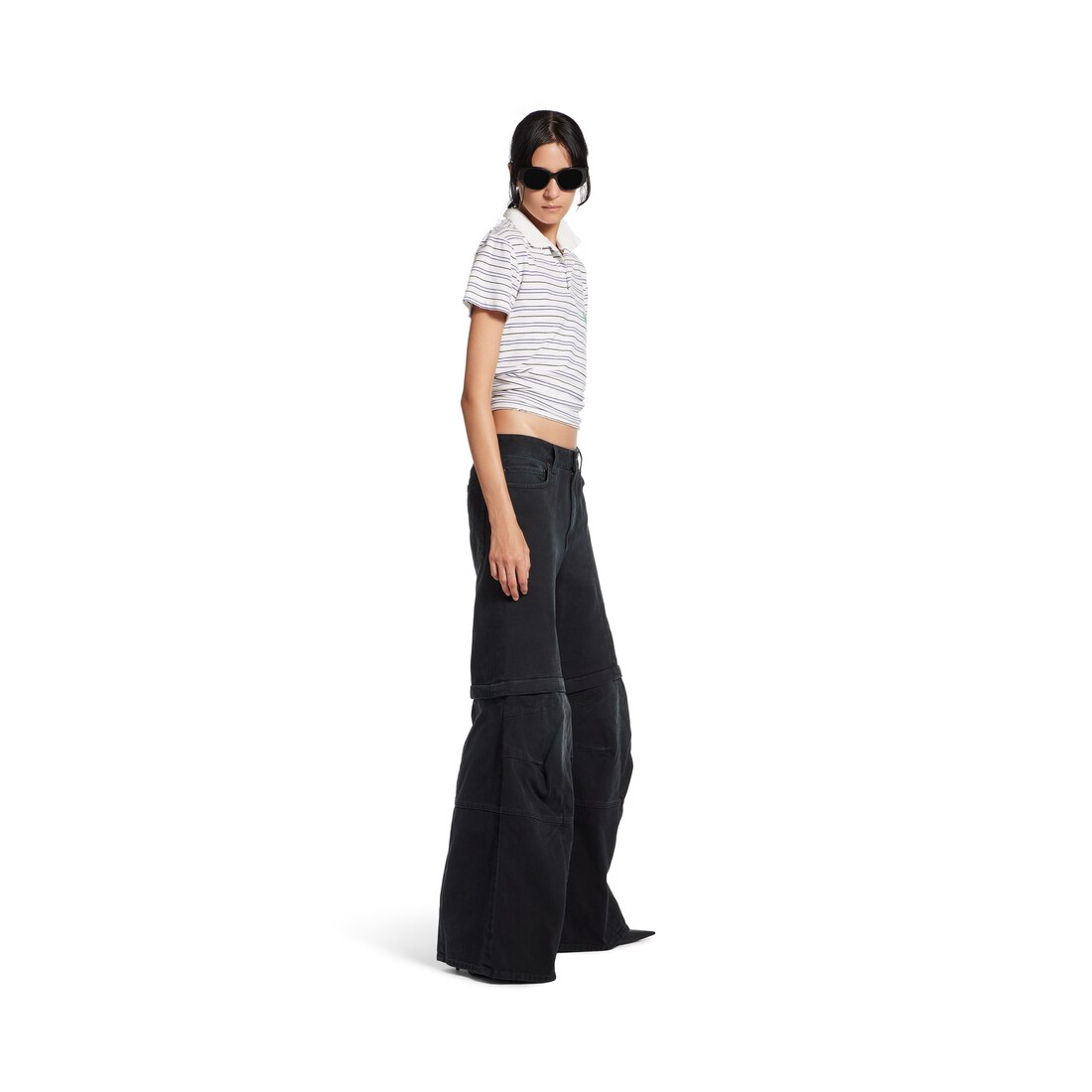 Balenciaga Pantalón Cargo Acampanado para Mujer en Negro Outlet online