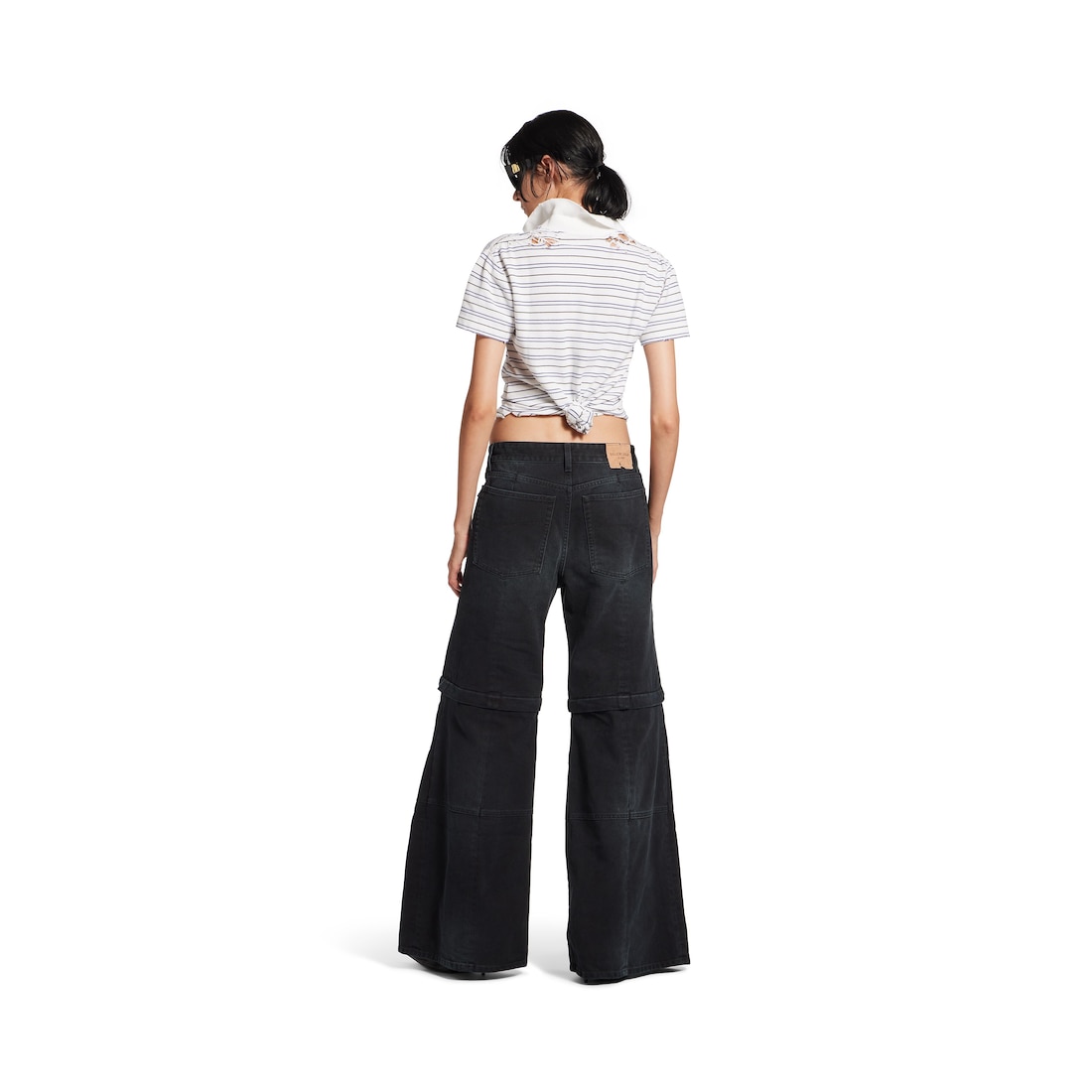 Balenciaga Pantalón Cargo Acampanado para Mujer en Negro Outlet online