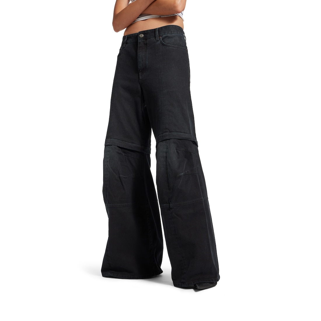 Balenciaga Pantalón Cargo Acampanado para Mujer en Negro Outlet online
