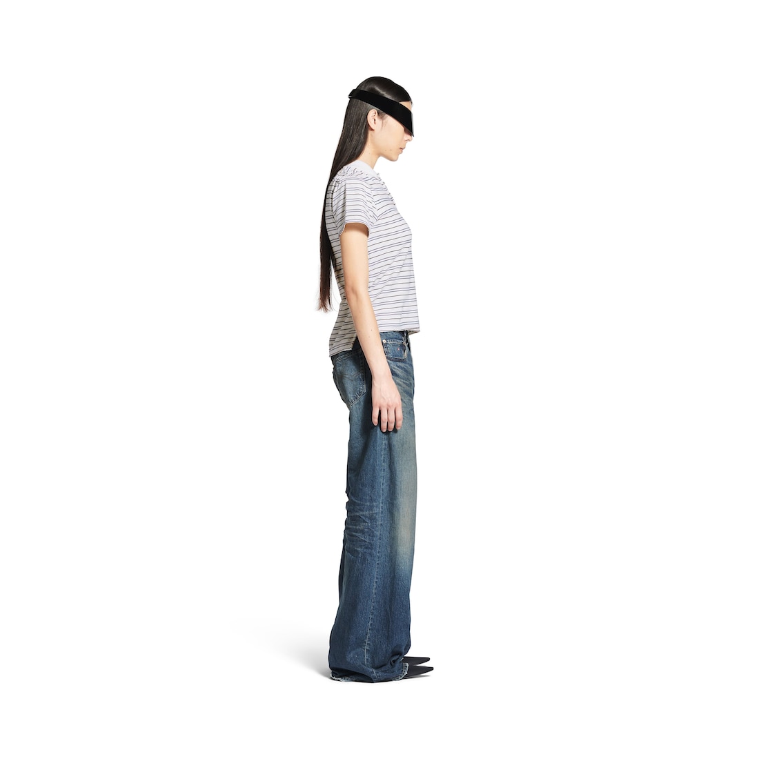 Balenciaga Pantalón Con Pernera Ancha Baggy para Mujer en Azul Intenso Rebajas