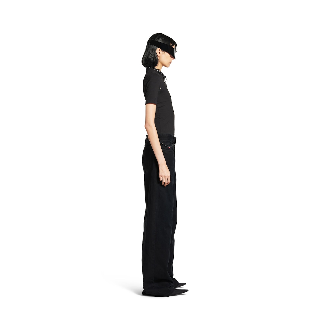 Balenciaga Pantalón Con Pernera Ancha Baggy para Mujer en Negro Ofertas