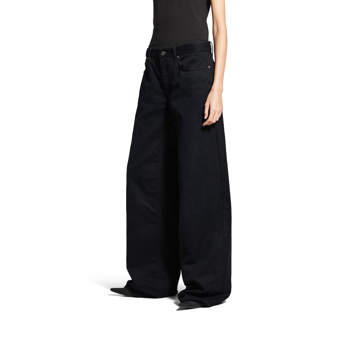 Balenciaga Pantalón Con Pernera Ancha Baggy para Mujer en Negro Ofertas