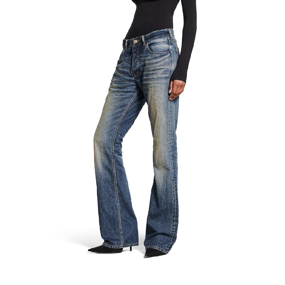 Balenciaga Pantalón De Corte Recto para Mujer en Azul Venta caliente