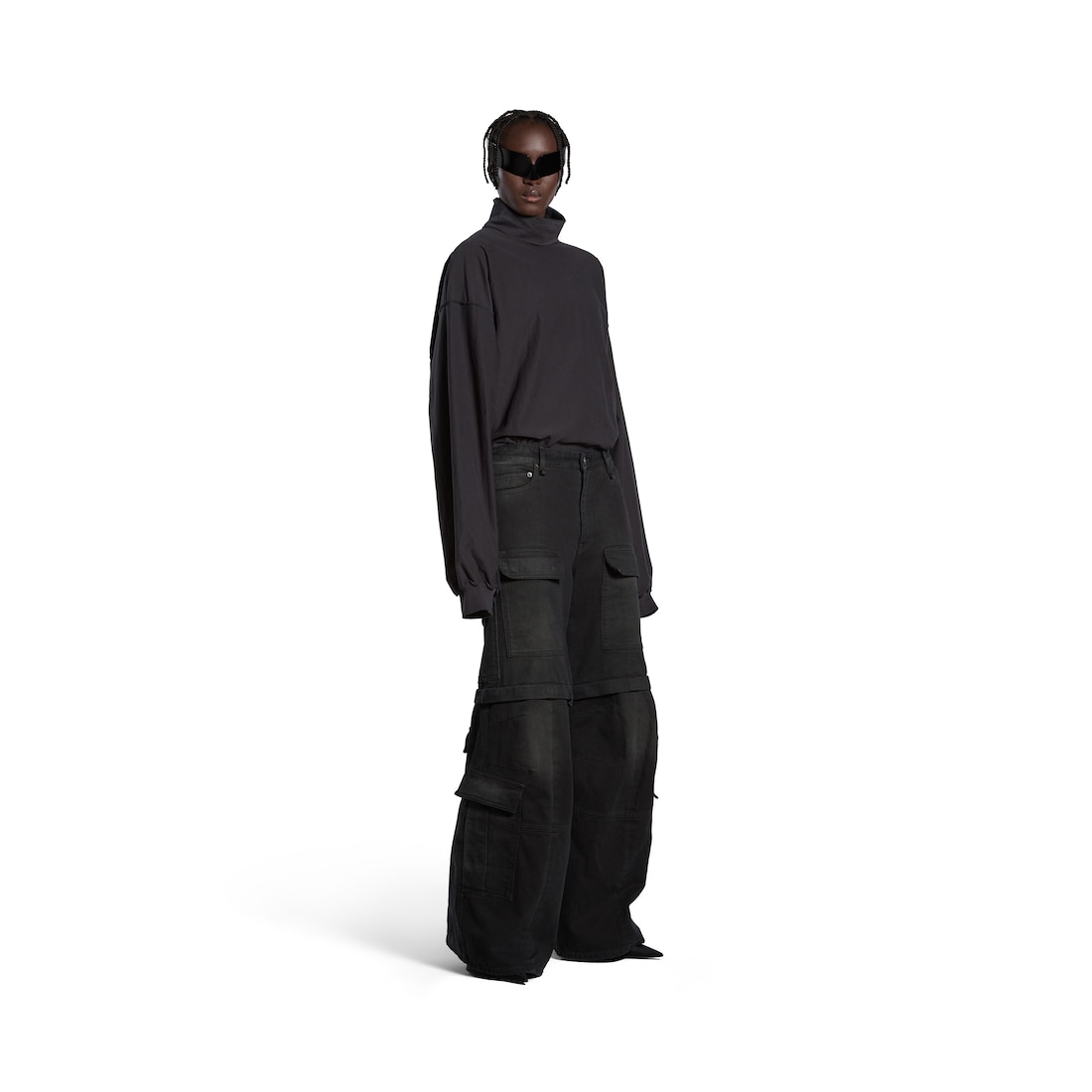 Balenciaga Pantalón Cargo Flared en Negro