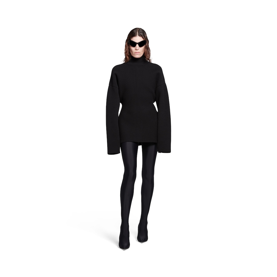 Balenciaga Jersey Con Cuello Cisne Hourglass para Mujer en Negro