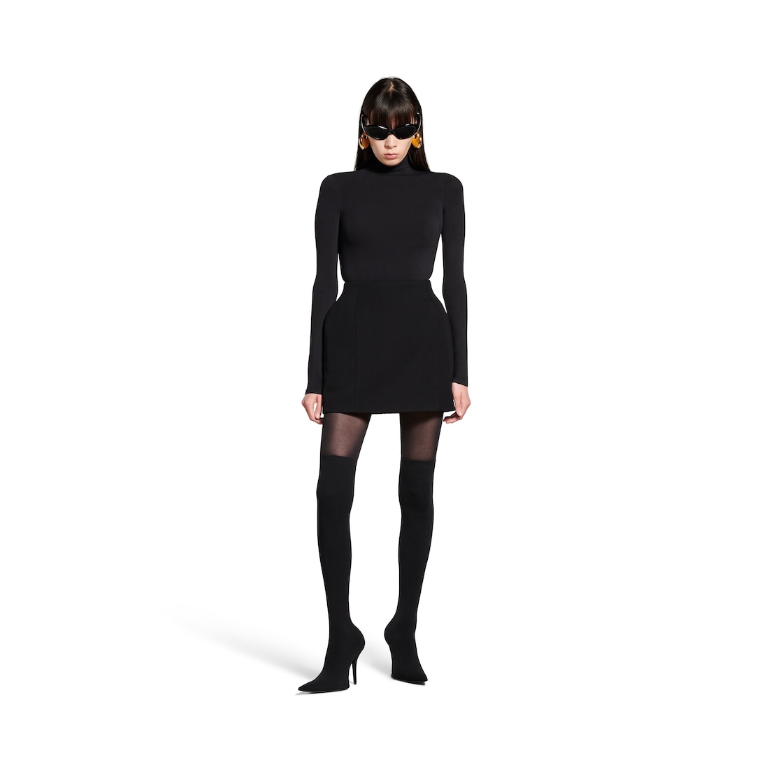 Balenciaga Falda Hourglass Mini para Mujer en Negro