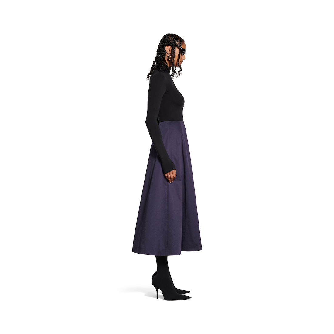 Balenciaga Falda Midi para Mujer en Azul Marino Oscuro Último día