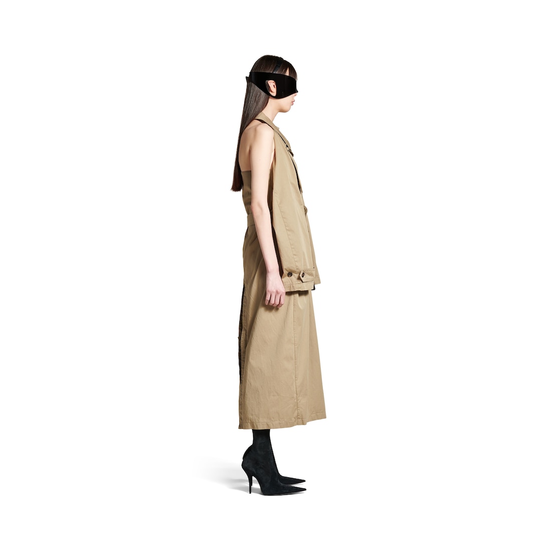 Balenciaga Vestido Gabardina Suspended para Mujer en Beige Precio de fábrica