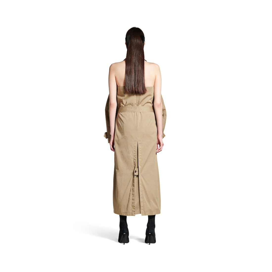 Balenciaga Vestido Gabardina Suspended para Mujer en Beige Precio de fábrica