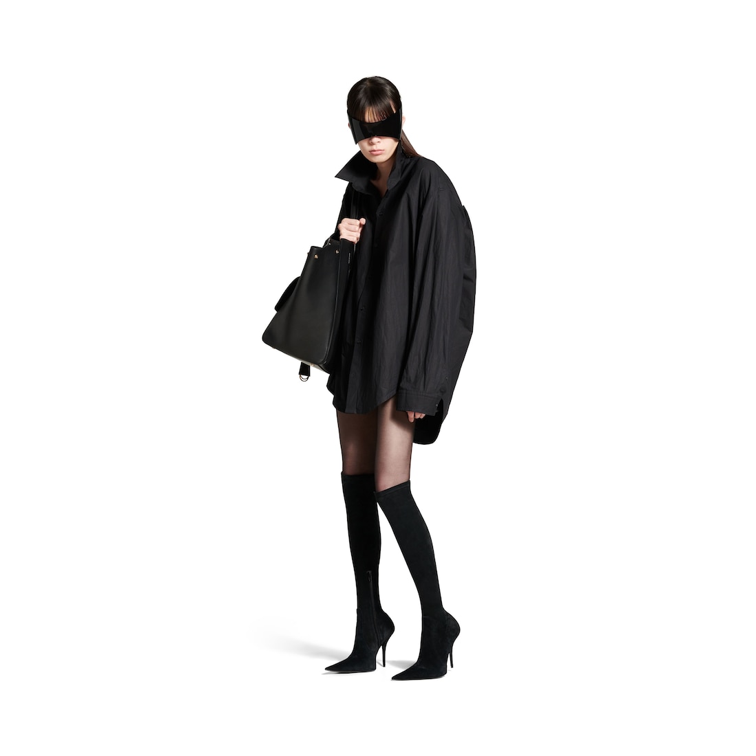 Balenciaga Vestido Camisero Suspended para Mujer en Negro Promoción por tiempo limitado