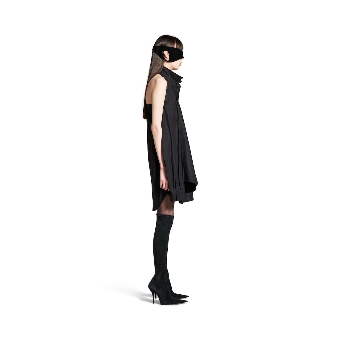 Balenciaga Vestido Camisero Suspended para Mujer en Negro Promoción por tiempo limitado