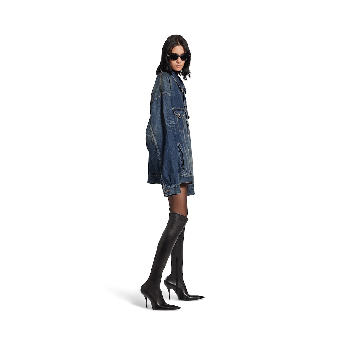 Balenciaga Chaqueta Tape Type Oversized para Mujer en Azul Promoción trimestral