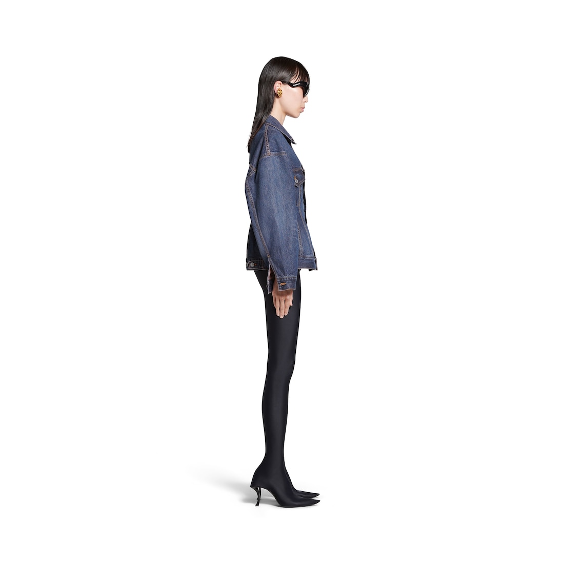 Balenciaga Chaqueta Hourglass para Mujer en Azul Oscuro Superdescuento