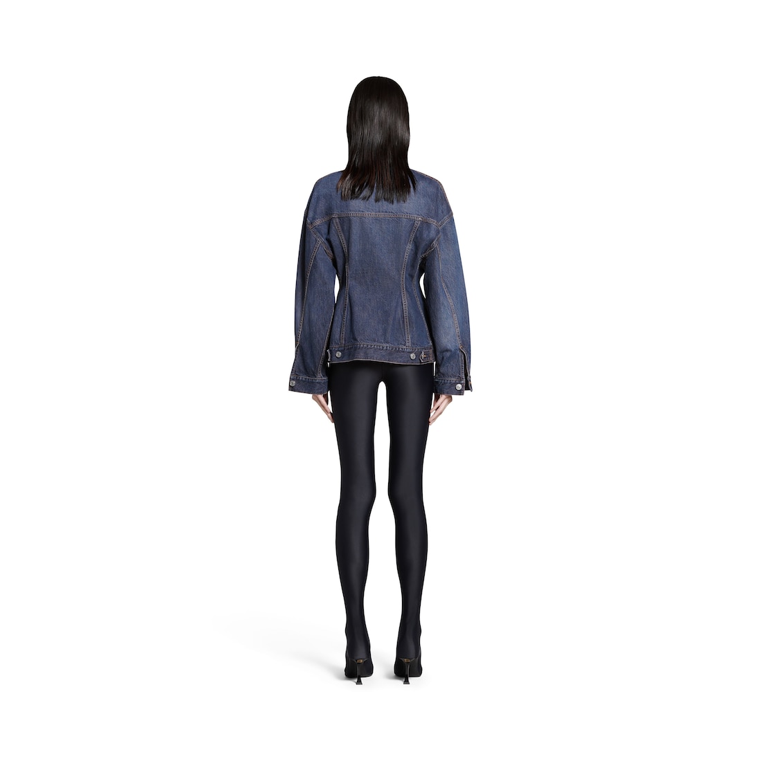 Balenciaga Chaqueta Hourglass para Mujer en Azul Oscuro Superdescuento