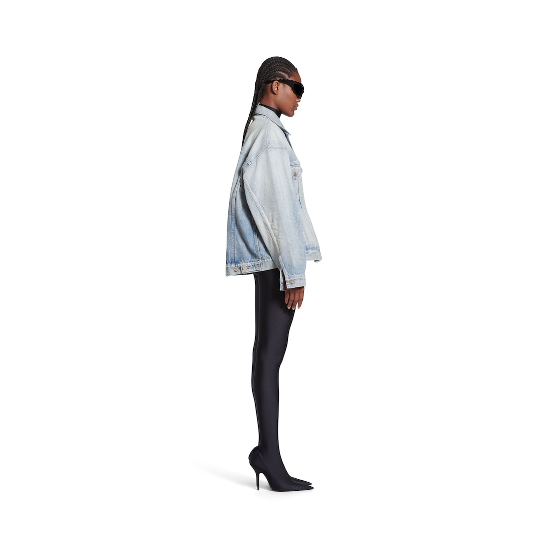 Balenciaga Chaqueta Hourglass para Mujer en Azul Claro Liquidación