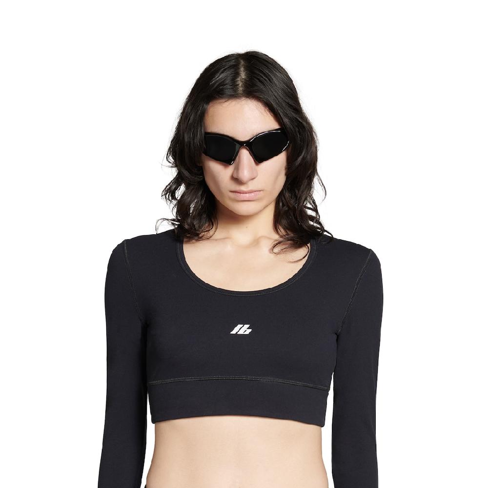 Balenciaga Sujetador Deportivo De Manga Larga Activewear para Mujer en Negro En oferta