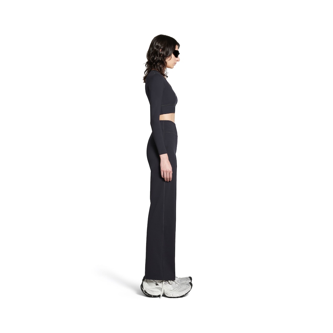 Balenciaga Pantalón Slim Acampanado Activewear para Mujer en Negro Última moda