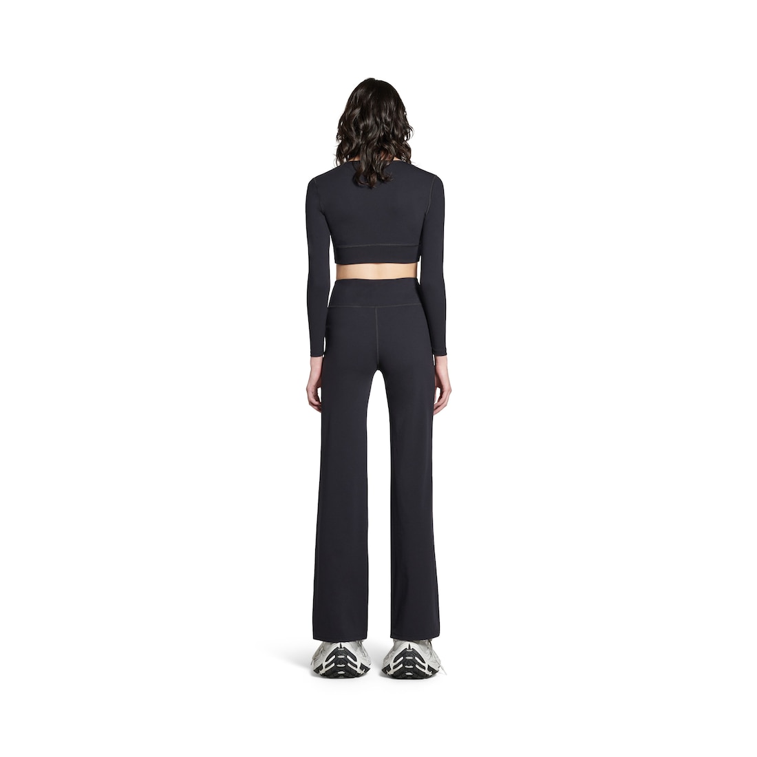 Balenciaga Pantalón Slim Acampanado Activewear para Mujer en Negro Última moda
