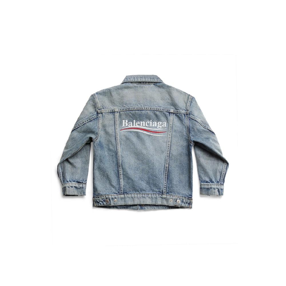 Balenciaga Niños - Chaqueta Political Campaign Oversized en Azul Claro Descuento