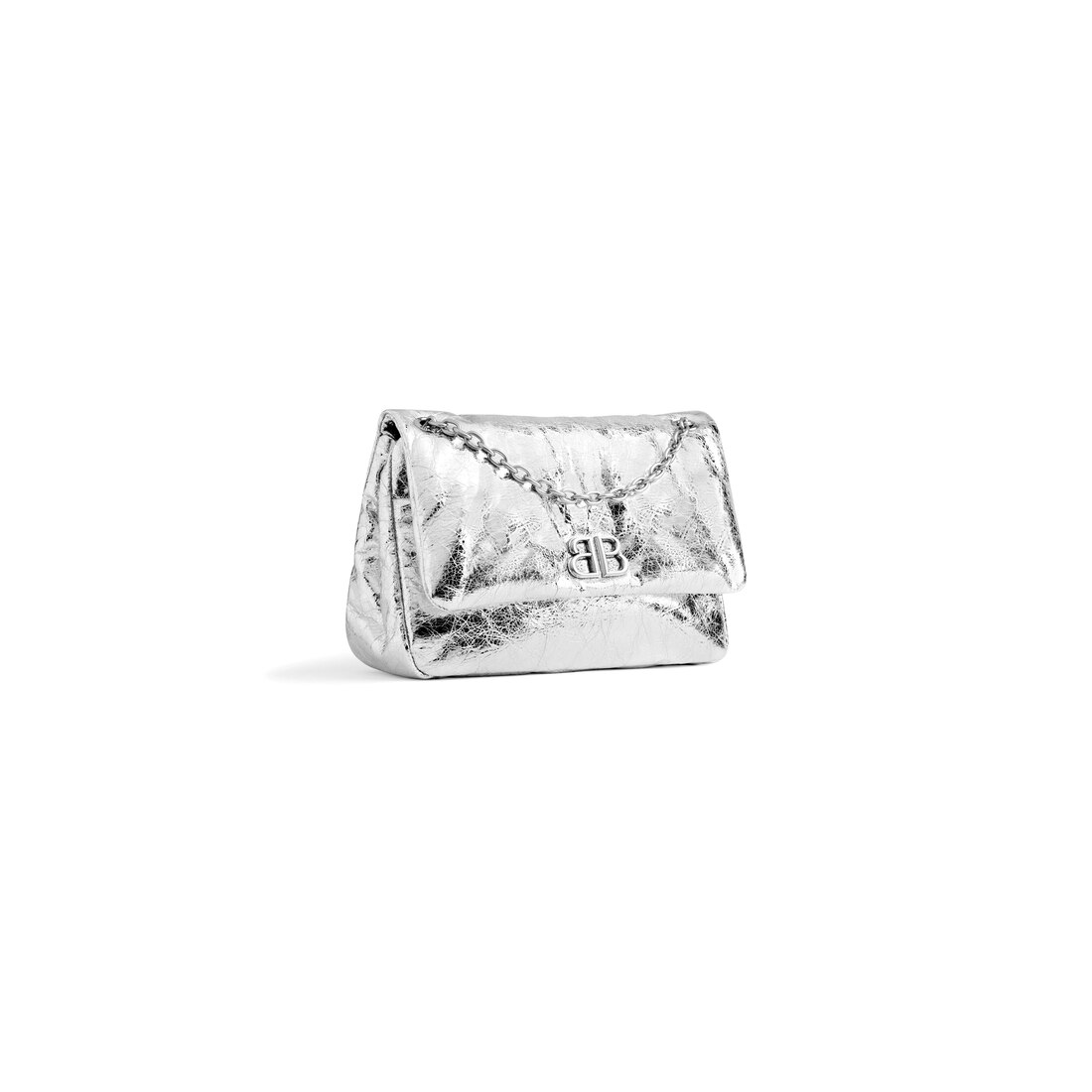 Balenciaga Minibolso Monaco Metalizado para Mujer en Plateado Rebajas de fin de temporada