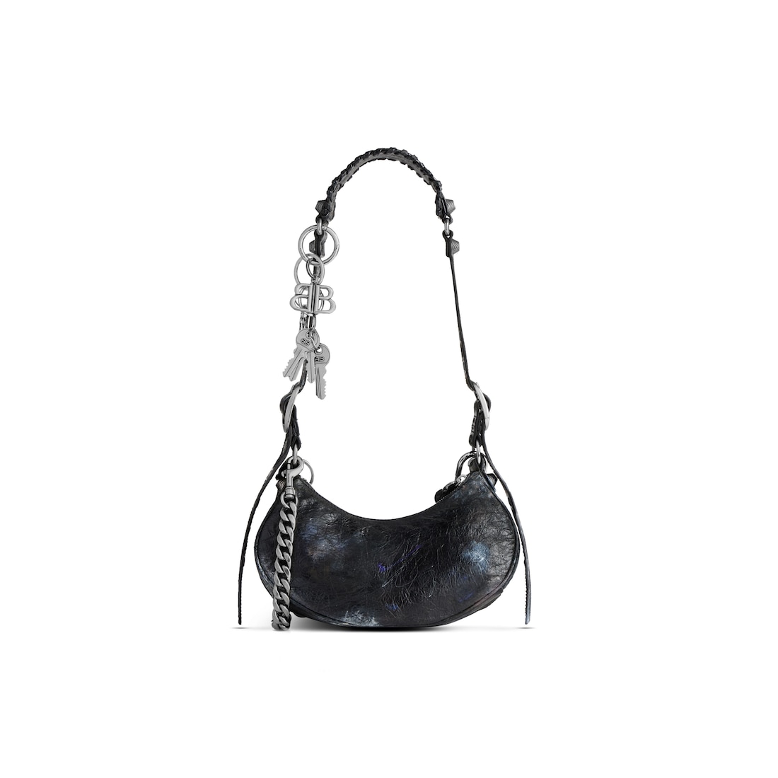 Balenciaga Bolso De Hombro Le Cagole Xs Efecto Desgastado Con Charms para Mujer en Negro Outlet