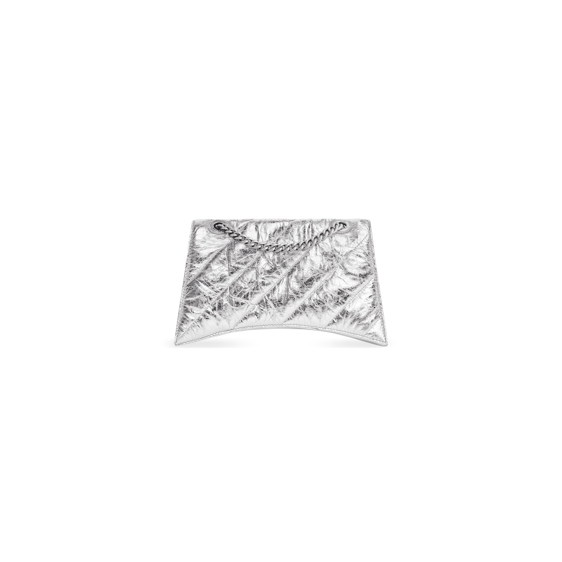 Balenciaga Bolso Pequeño Con Cadena Crush Metalizado Acolchado para Mujer en Plata Tienda