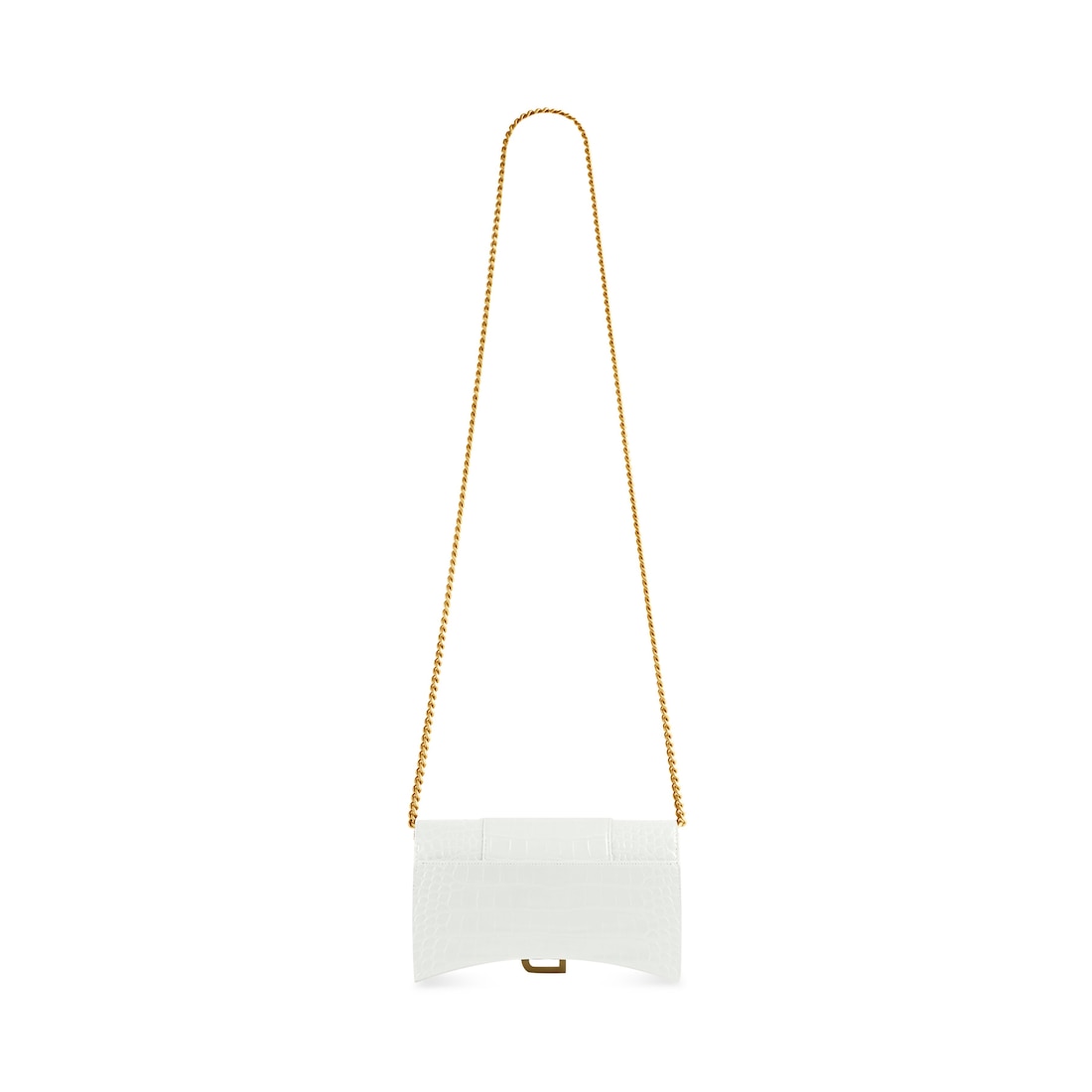 Balenciaga Cartera Con Cadena Hourglass Con Estampado De Piel De Cocodrilo para Mujer en Blanco Liquidación