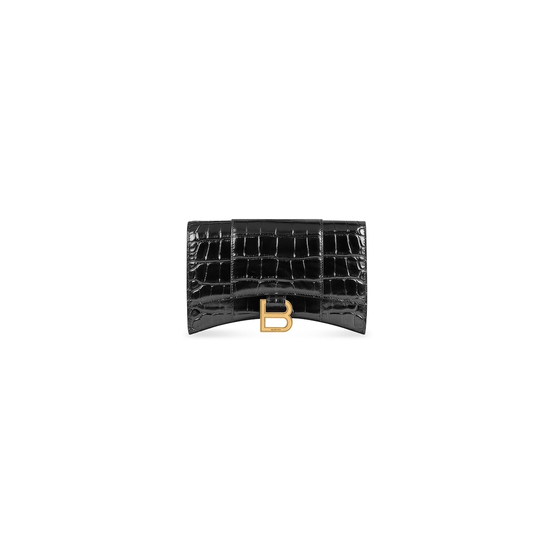 Balenciaga Cartera Con Cadena Hourglass Con Estampado De Piel De Cocodrilo para Mujer en Negro Mejor oferta