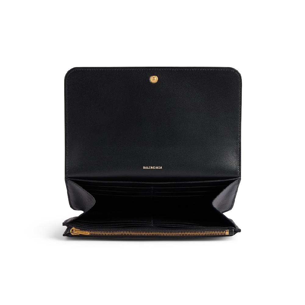 Balenciaga Cartera Fina Cash 2.0 para Mujer en Negro Promoción trimestral