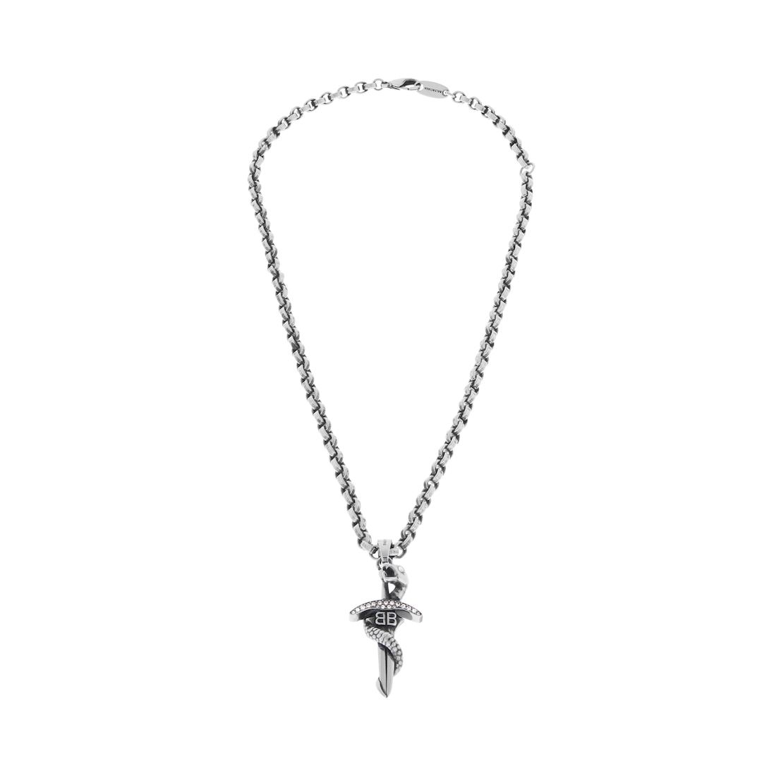 Balenciaga Collar Goth Snake en Plateado Antiguo