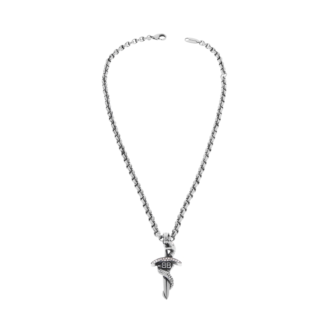Balenciaga Collar Goth Snake en Plateado Antiguo Ventas relámpago