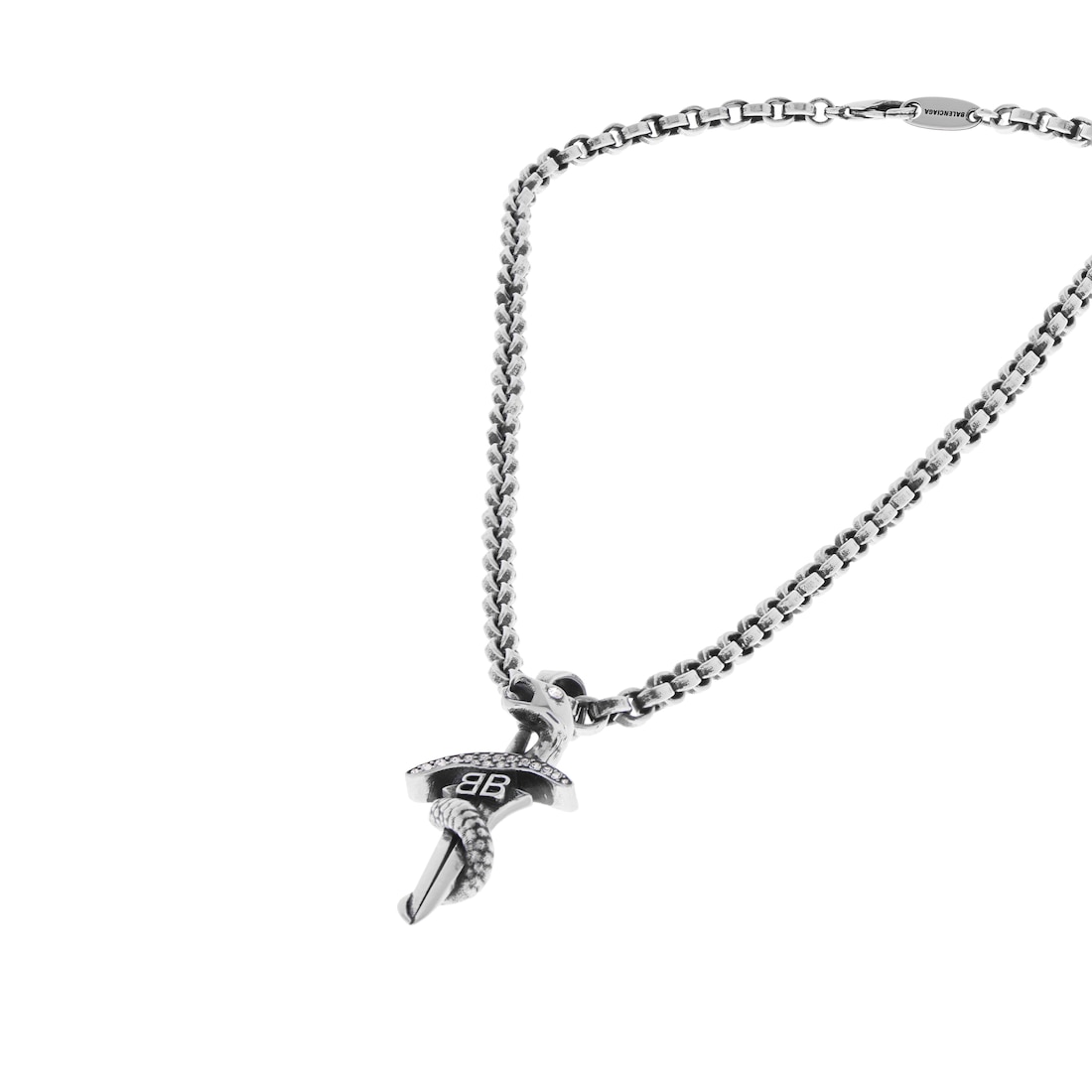 Balenciaga Collar Goth Snake en Plateado Antiguo Ventas relámpago