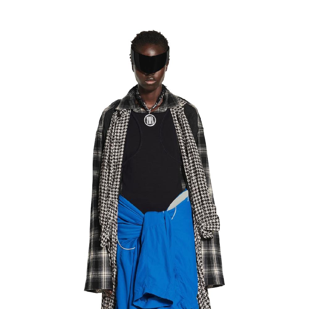 Balenciaga Vestido Estola Plisado para Mujer en Negro/blanco Roto Últimos 3 días