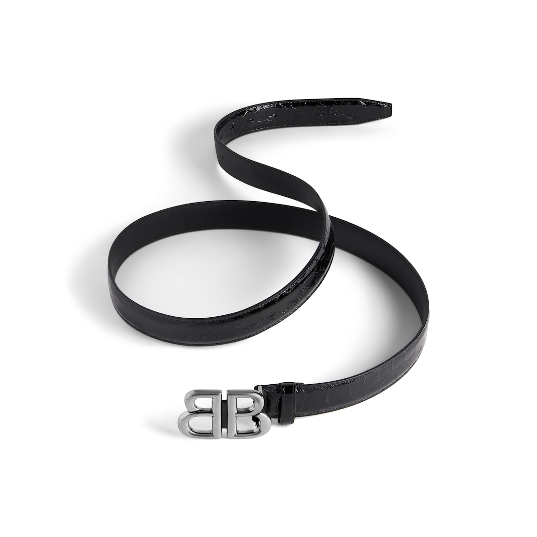 Balenciaga Cinturón Monaco Estampado Cocodrilo para Mujer en Negro Oferta exclusiva