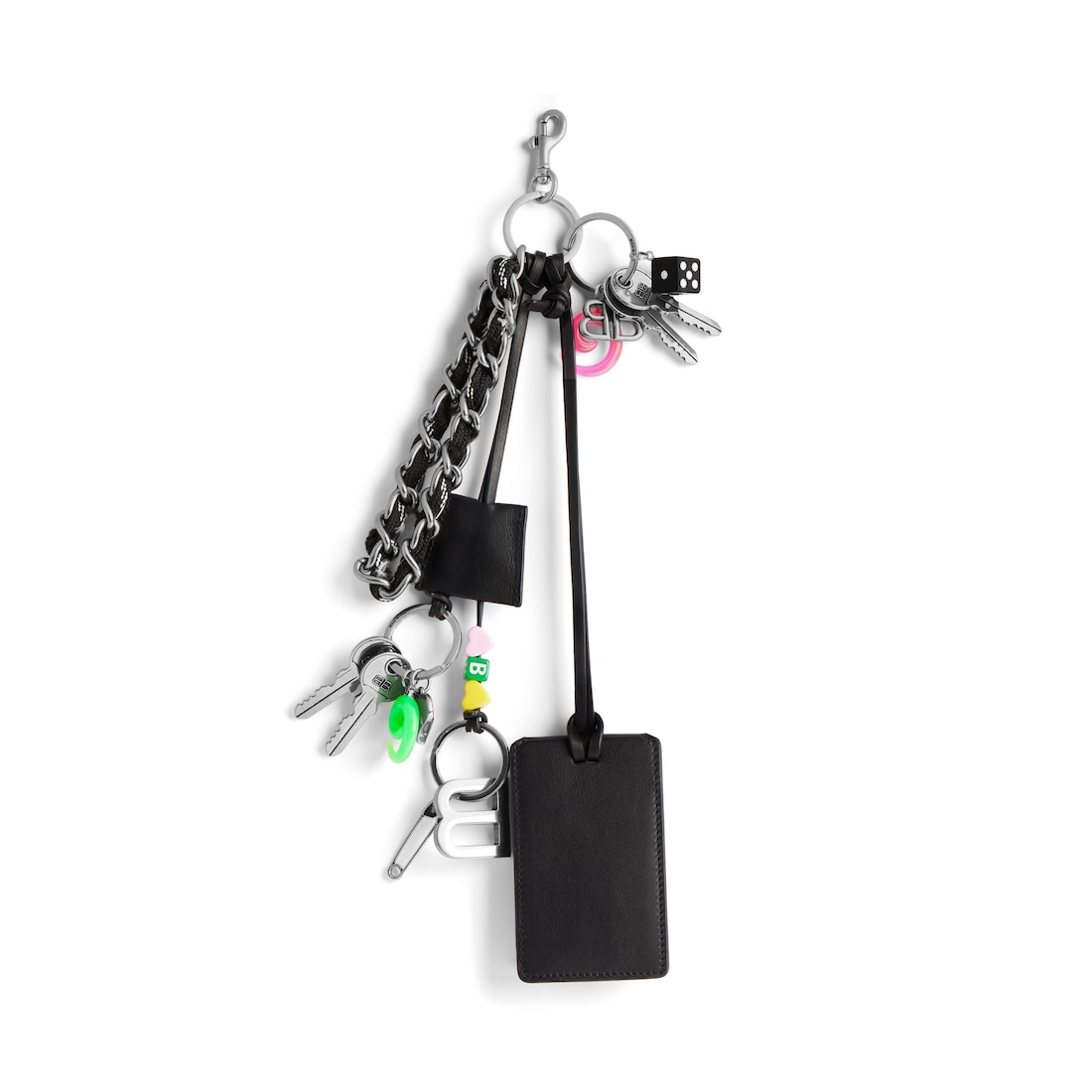 Balenciaga Llavero Rodeo Etiqueta Con Charms para Mujer en Negro/blanco 2025